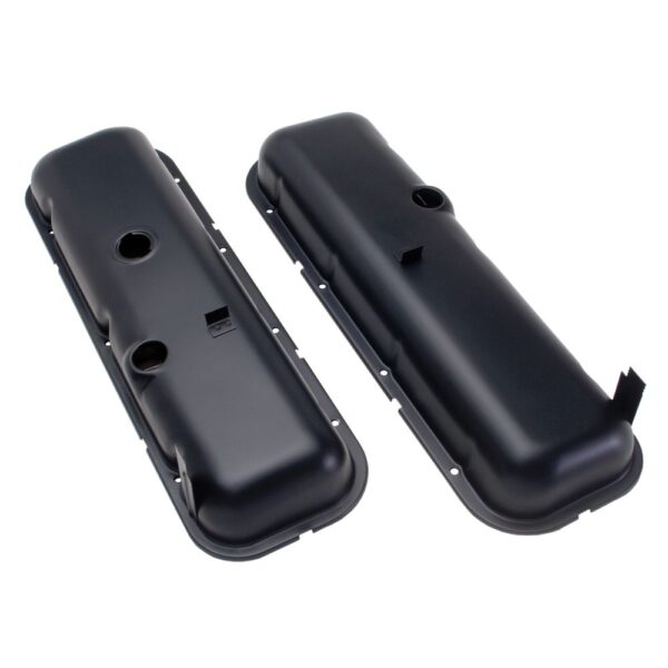 TRANS-DAPT PERFORMANCE PRODUCTS O.E.M REPRODUCTION STYLE VALVE COVERS; SHORT; 1965-72 BB CHEVY- ASPHALT BLACK POWDER COATED