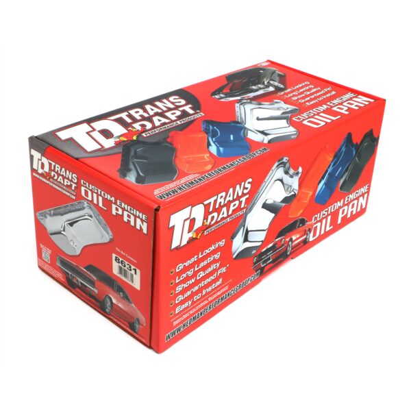 TRANS-DAPT PERFORMANCE PRODUCTS 1986-00 CHEVY 305-350 POWDER COATED OEM STYLE OIL PAN; ASPHALT BLACK (4 QTS.)