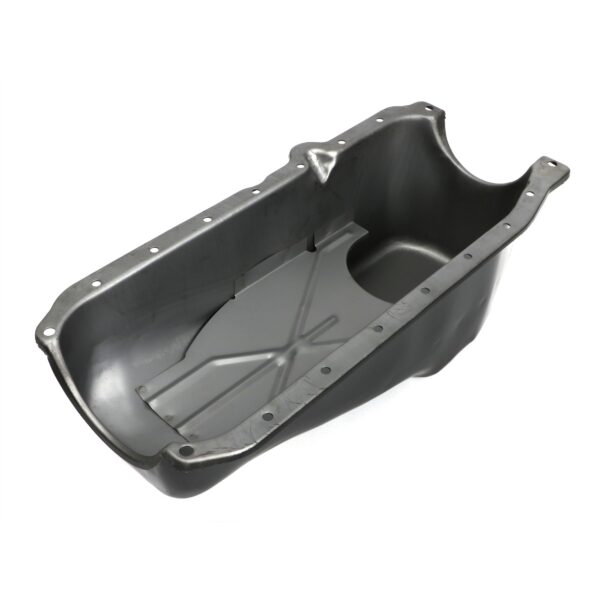 TRANS-DAPT PERFORMANCE PRODUCTS 1986-00 CHEVY 305-350 POWDER COATED OEM STYLE OIL PAN; ASPHALT BLACK (4 QTS.)
