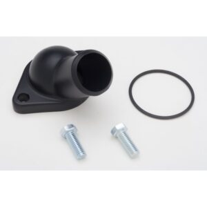 TRANS-DAPT PERFORMANCE PRODUCTS WATER NECK; SB AND BB CHEVY- EARLY MODEL; (O-RING SEAL); - ASPHALT BLACK POWDER COAT