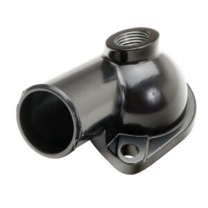 TRANS-DAPT PERFORMANCE PRODUCTS WATER NECK; SB AND BB CHEVY- LATE MODEL (1/2 IN. NPT PORT); (O-RING SEAL); - ASPHALT BLACK POWDER COAT