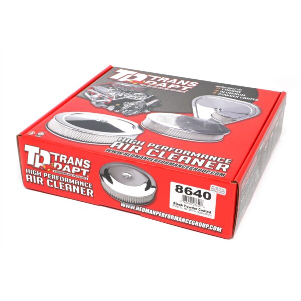 TRANS-DAPT PERFORMANCE PRODUCTS POWDER COATED MUSCLE CAR STYLE AIR CLEANER SET; 14 IN. DIAMETER; 3 IN. TALL- ASPHALT BLACK