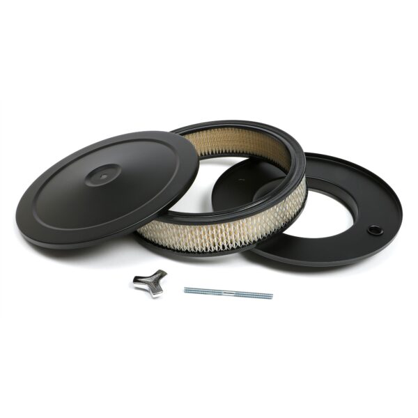 TRANS-DAPT PERFORMANCE PRODUCTS POWDER COATED MUSCLE CAR STYLE AIR CLEANER SET; 10 IN. DIAMETER; 2-1/8 IN. TALL- ASPHALT BLACK