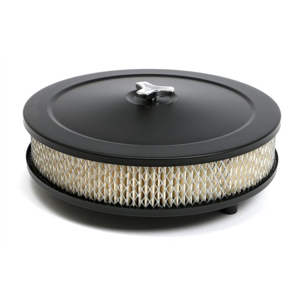 TRANS-DAPT PERFORMANCE PRODUCTS POWDER COATED MUSCLE CAR STYLE AIR CLEANER SET; 10 IN. DIAMETER; 2-1/8 IN. TALL- ASPHALT BLACK