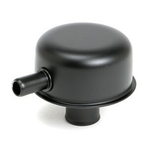 TRANS-DAPT PERFORMANCE PRODUCTS PUSH-IN STYLE BREATHER CAP WITH TUBE (WITHOUT GROMMET); 2-3/4 IN. OVERALL DIAMETER - ASPHALT BLACK POWDER COATED