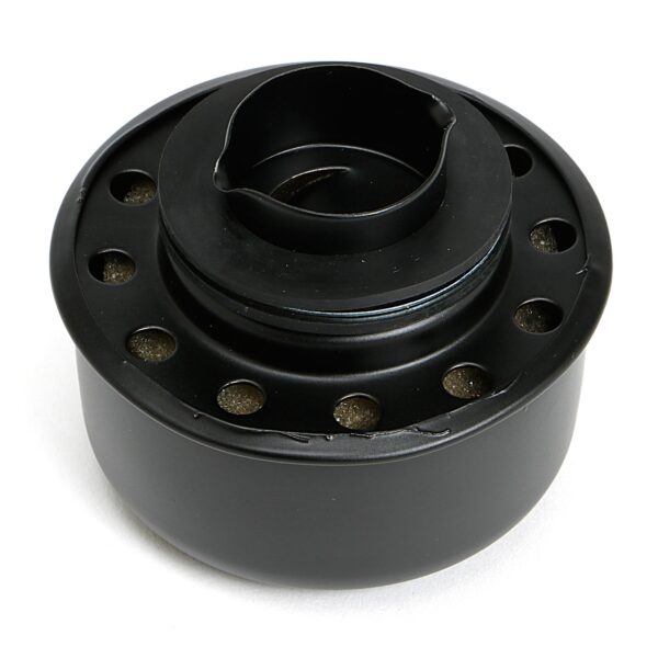 TRANS-DAPT PERFORMANCE PRODUCTS TWIST-IN STYLE BREATHER CAP; 2-3/4 IN. DIAMETER- ASPHALT BLACK POWDER COATED