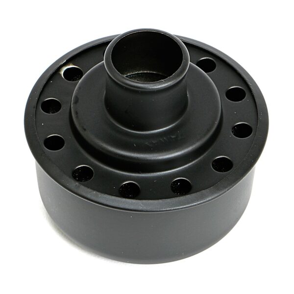 TRANS-DAPT PERFORMANCE PRODUCTS PUSH-IN STYLE BREATHER CAP ONLY (WITHOUT GROMMET); 2-3/4 IN. OVERALL DIAMETER - ASPHALT BLACK POWDER COATED
