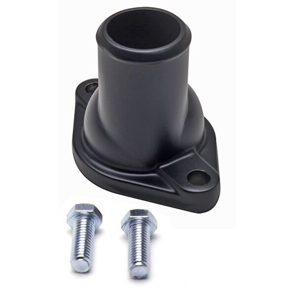 TRANS-DAPT PERFORMANCE PRODUCTS WATER NECK; SB AND BB CHEVY; (O-RING SEAL); STRAIGHT-UP DESIGN- ASPHALT BLACK POWDER COATED