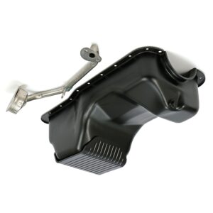 TRANS-DAPT PERFORMANCE PRODUCTS 83-93 FORD 5.0L FOX-BODY SLAM-GUARD OIL PAN; FACTORY FRONT SUMP CARS ONLY- ASPHALT BLACK POWDER COATED