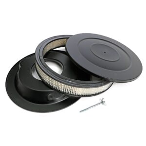 TRANS-DAPT PERFORMANCE PRODUCTS ASPHALT BLACK POWDER COATED 14 IN. RECESS BASE AIR CLEANER