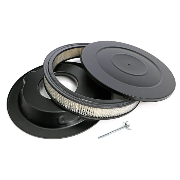 TRANS-DAPT PERFORMANCE PRODUCTS ASPHALT BLACK POWDER COATED 14 IN. RECESS BASE AIR CLEANER