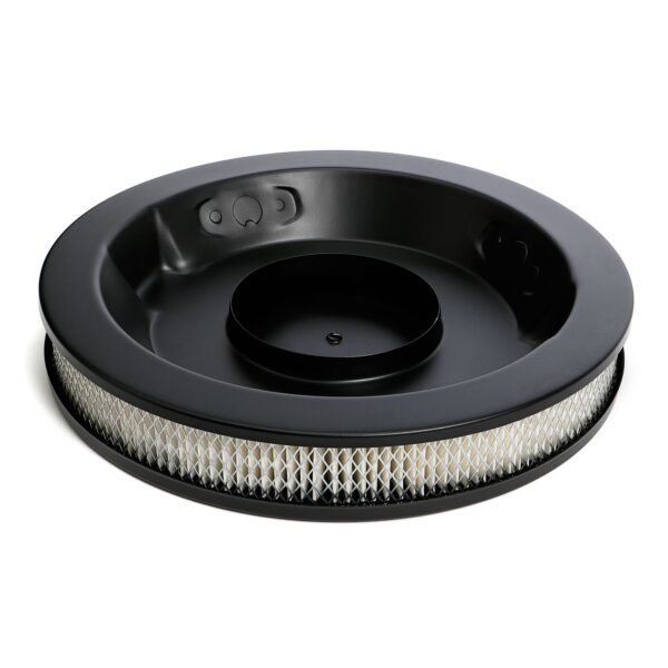 TRANS-DAPT PERFORMANCE PRODUCTS ASPHALT BLACK POWDER COATED 14 IN. RECESS BASE AIR CLEANER