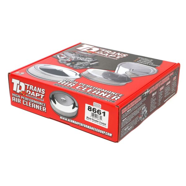 TRANS-DAPT PERFORMANCE PRODUCTS ASPHALT BLACK POWDER COATED 14 IN. X 3 1/4 IN. AIR CLEANER