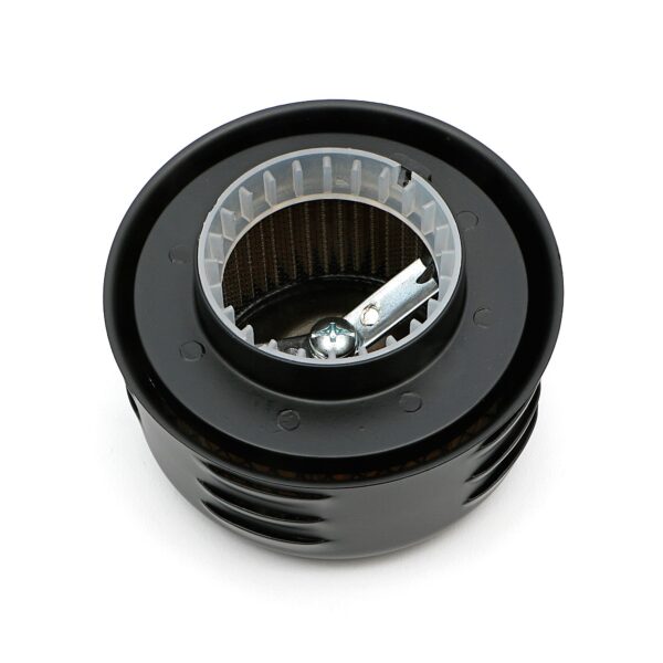 TRANS-DAPT PERFORMANCE PRODUCTS ASPHALT BLACK POWDER COATED 4-5/8 IN. LOUVERED AIR CLEANER