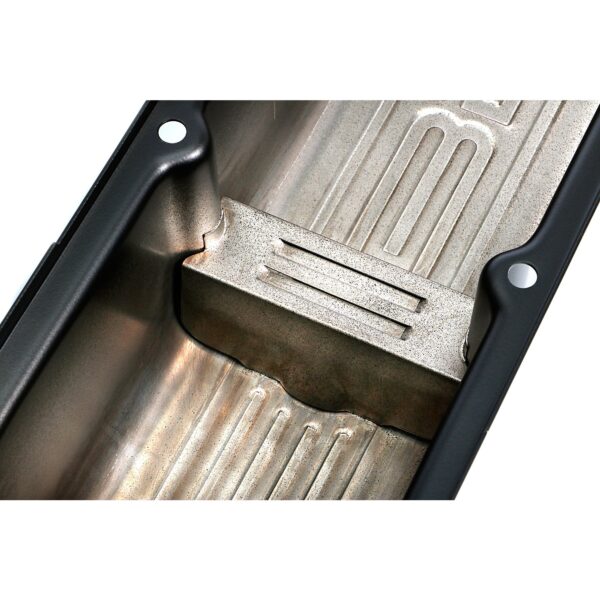 TRANS-DAPT PERFORMANCE PRODUCTS CHEVY 350 LOGO TALL ASPHALT BLACK POWDER COATED VALVE COVERS