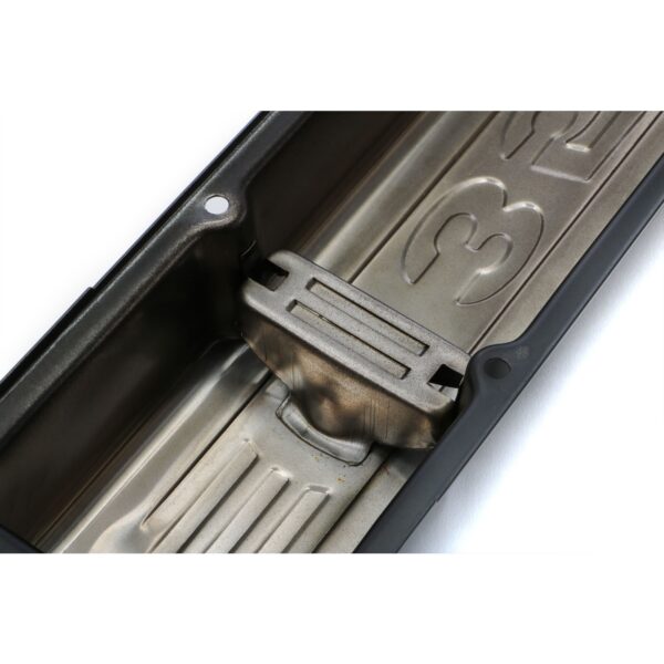 TRANS-DAPT PERFORMANCE PRODUCTS CHEVY 350 LOGO SHORT ASPHALT BLACK POWDER COATED VALVE COVERS