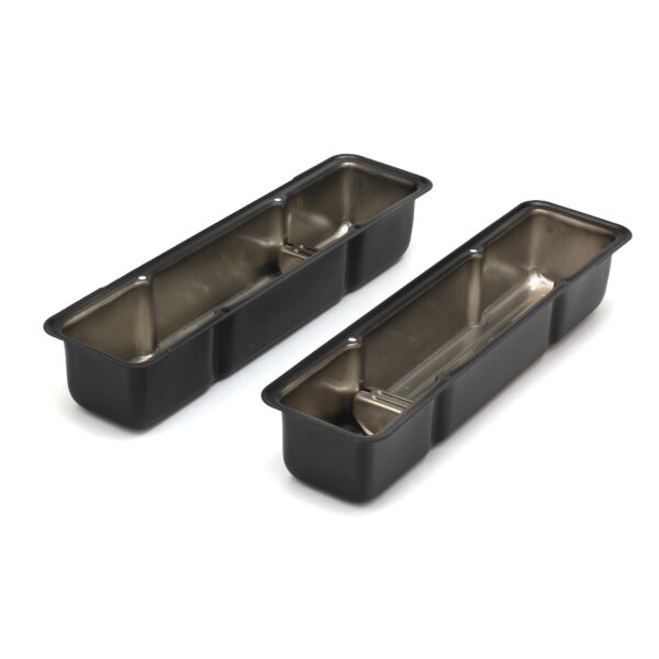 TRANS-DAPT PERFORMANCE PRODUCTS CHEVY 327 LOGO TALL ASPHALT BLACK POWDER COATED VALVE COVERS