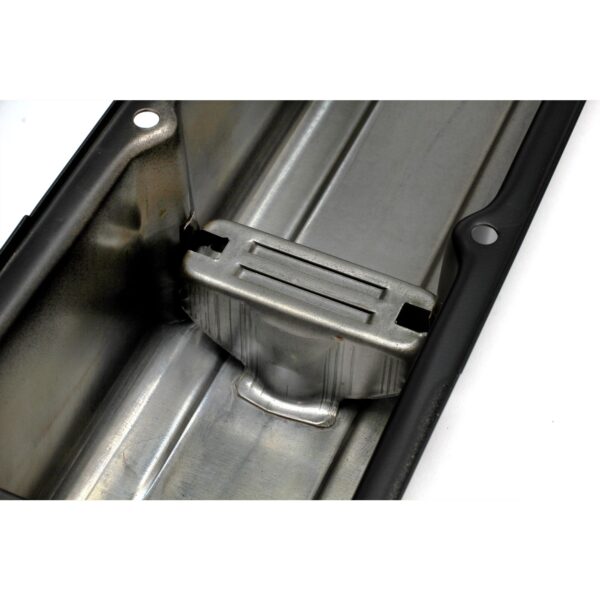 TRANS-DAPT PERFORMANCE PRODUCTS CHEVY 283-400 TALL ASPHALT BLACK POWDER COATED BAFFLED VALVE COVERS