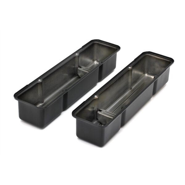 TRANS-DAPT PERFORMANCE PRODUCTS CHEVY 283-400 TALL ASPHALT BLACK POWDER COATED BAFFLED VALVE COVERS