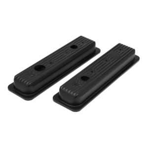 TRANS-DAPT PERFORMANCE PRODUCTS CHEVY 5.0-5.7L (TRUCKS ONLY); ASPHALT BLACK POWDER COATED VALVE COVER CAPS