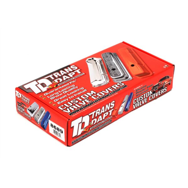 TRANS-DAPT PERFORMANCE PRODUCTS CHEVY 5.0-5.7L (TRUCKS ONLY); ASPHALT BLACK POWDER COATED VALVE COVER CAPS