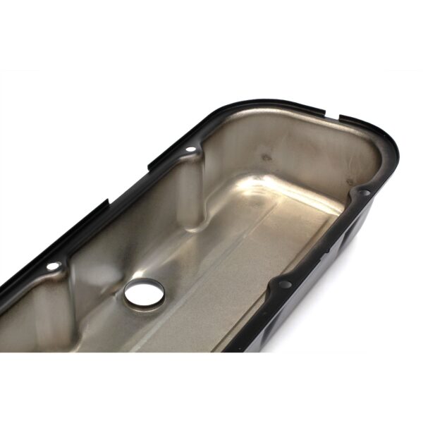 TRANS-DAPT PERFORMANCE PRODUCTS CHEVY 396-502 TALL ASPHALT BLACK POWDER COATED VALVE COVERS- UNBAFFLED