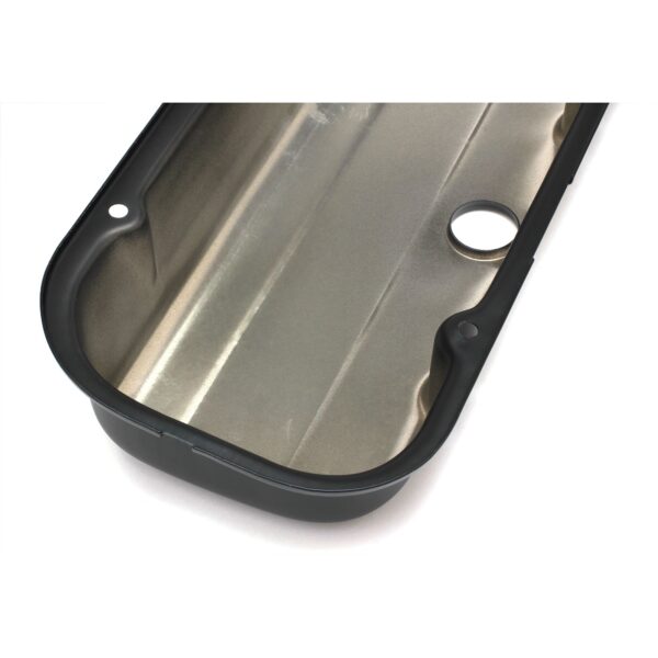 TRANS-DAPT PERFORMANCE PRODUCTS CHEVY 396-502 SHORT ASPHALT BLACK POWDER COATED VALVE COVERS- UNBAFFLED