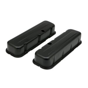 TRANS-DAPT PERFORMANCE PRODUCTS CHEVY 396-502 TALL ASPHALT BLACK POWDER COATED BAFFLED VALVE COVERS