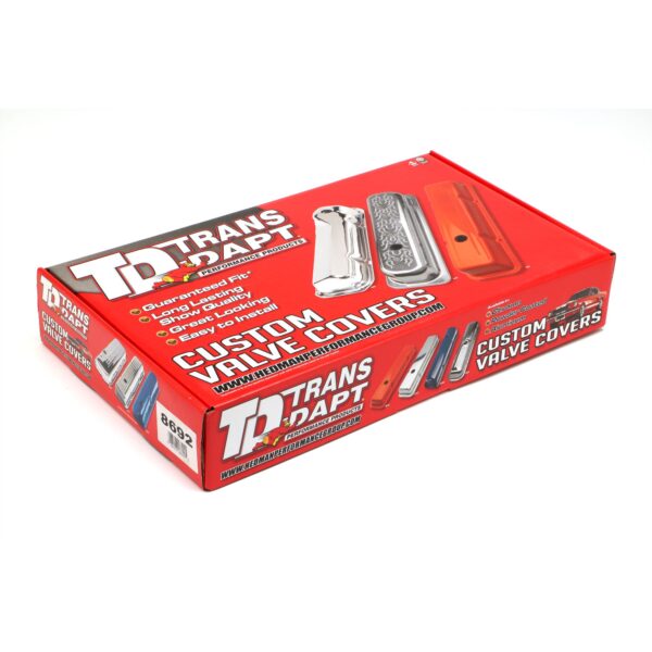 TRANS-DAPT PERFORMANCE PRODUCTS CHEVY 396-502 TALL ASPHALT BLACK POWDER COATED BAFFLED VALVE COVERS