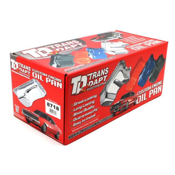 TRANS-DAPT PERFORMANCE PRODUCTS OEM-STYLE OIL PAN- 1968-78 FORD 429-460; PASSENGER CARS ONLY, NOT FOR TRUCKS OR MARINE USE; STOCK CAPACITY- BLACK POWDER-COATED