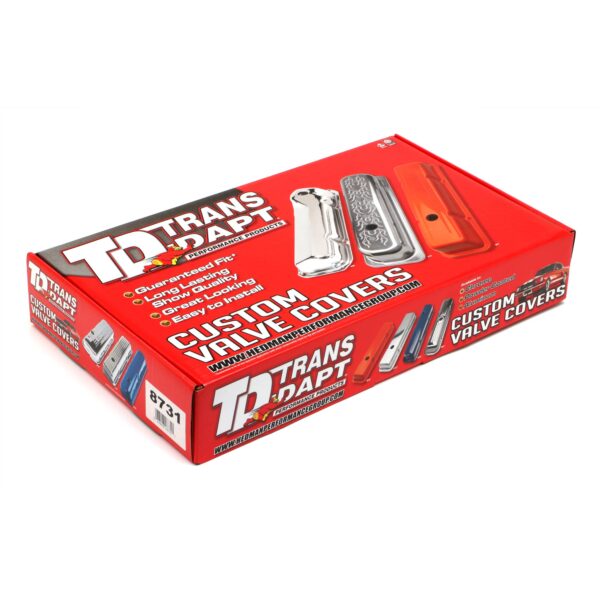 TRANS-DAPT PERFORMANCE PRODUCTS FORD 351C ASPHALT BLACK POWDER COATED VALVE COVERS