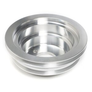 TRANS-DAPT PERFORMANCE PRODUCTS CRANKSHAFT PULLEY ALUMINUM BB CHEVY LWP MACHINED FINISH