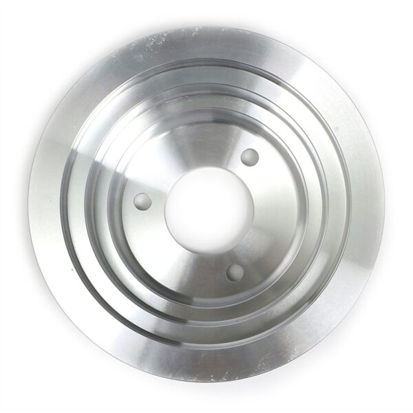 TRANS-DAPT PERFORMANCE PRODUCTS CRANKSHAFT PULLEY ALUMINUM BB CHEVY LWP MACHINED FINISH