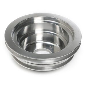 TRANS-DAPT PERFORMANCE PRODUCTS CRANKSHAFT PULLEY ALUMINUM BB CHEVY LWP POLISHED FINISH