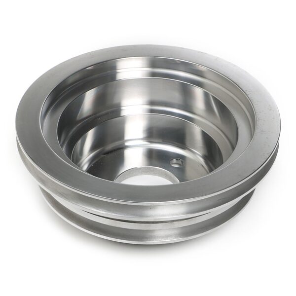 TRANS-DAPT PERFORMANCE PRODUCTS CRANKSHAFT PULLEY ALUMINUM BB CHEVY LWP POLISHED FINISH