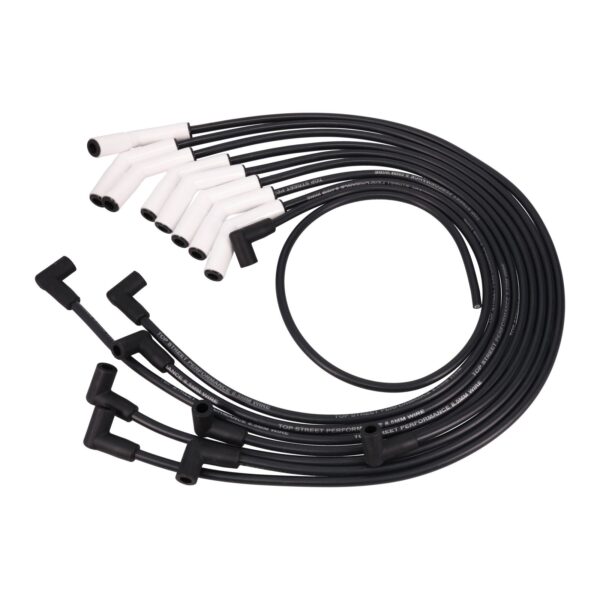 Ford Small Block Wires; 8.5mm Black; 135 Deg. White Ceramic Plug Boots