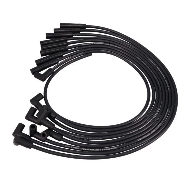 Ford Big Block Wires; 8.5mm Black; 180 Deg. Plug Boots