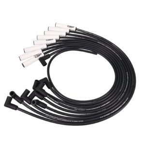 Ford Big Block Wires; 8.5mm Black; 180 Deg. White Ceramic Plug Boots