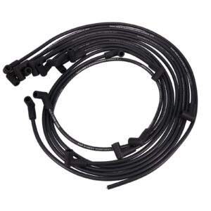 Chevy Small Block Over Valve Covers Wires; 8.5mm Black; 90 Deg. Plug Boots