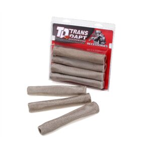 TRANS-DAPT PERFORMANCE PRODUCTS SPARKPLUG WIRE BOOT PROTECTORS (4 PCS.); UNIVERSAL FIT; 6 IN. LONG- SILVER