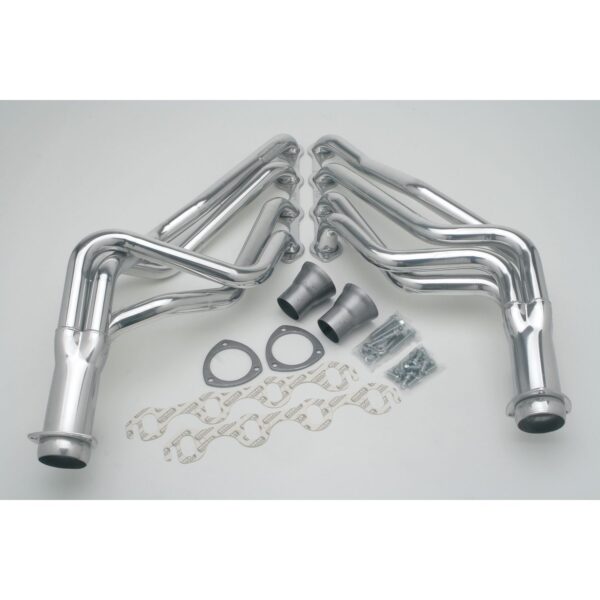 HEDMAN HEDDERS HEDMAN HEDDERS 1964-73 MUSTANG 260-302 (factory 351W); 1966-73 FALCON, COUGAR, MAVERICK, RANCHERO, COMET, FAIRLANE, MONTEGO, TORINO; 260-302W; 1-5/8 in. LONG TUBE DESIGN; 3 in. BALL COLLECTOR- STANDARD-DUTY UNCOATED MILD STEEL