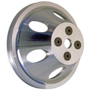 TRANS-DAPT PERFORMANCE PRODUCTS WATER PUMP PULLEY; 1 GROOVE; 1955-1968 CHEVROLET 396-454; SHORT WATER PUMP- MACHINED ALUMINUM