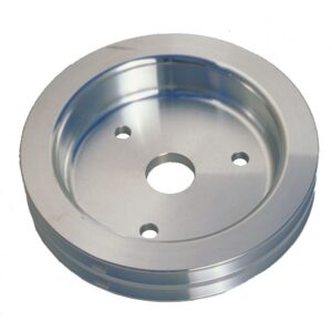 TRANS-DAPT PERFORMANCE PRODUCTS CRANKSHAFT PULLEY; 2 GROOVE; CHEVROLET 396-454; SHORT WATER PUMP- MACHINED ALUMINUM