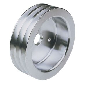 TRANS-DAPT PERFORMANCE PRODUCTS CRANKSHAFT PULLEY; 3 GROOVE; CHEVROLET 283-350; SHORT WATER PUMP- MACHINED ALUMINUM