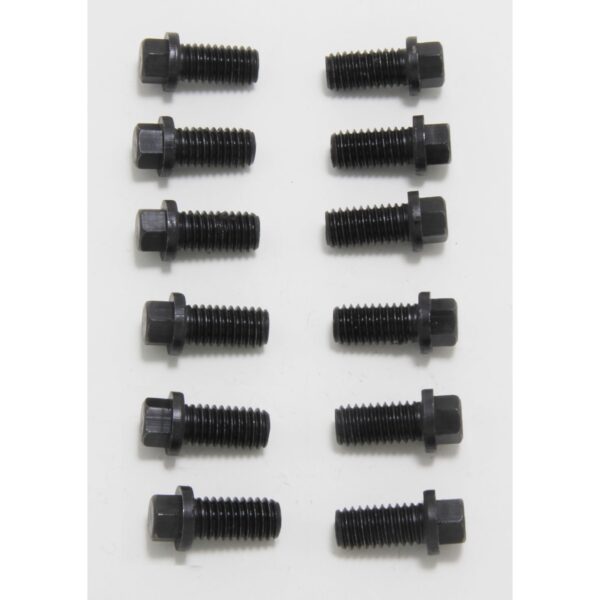 TRANS-DAPT PERFORMANCE PRODUCTS HEADER BOLTS; 3/8"-16 X 3/4"; 3/8 IN. HEX WASHER HEAD (12 BOLTS); BLACK OXIDE FINISH- SB CHEVY, BB CHRYSLER, PONTIAC