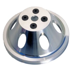 TRANS-DAPT PERFORMANCE PRODUCTS WATER PUMP PULLEY; 1 GROOVE; 1955-1968 CHEVROLET 396-454; SHORT WATER PUMP- POLISHED ALUMINUM