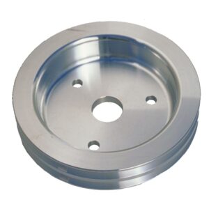 TRANS-DAPT PERFORMANCE PRODUCTS CRANKSHAFT PULLEY; 2 GROOVE; 1955-1968 CHEVROLET 396-454; SHORT WATER PUMP- POLISHED ALUMINUM