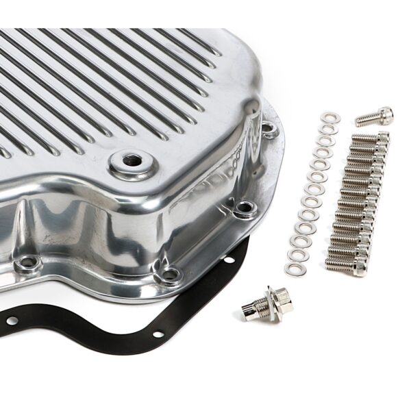 TRANS-DAPT PERFORMANCE PRODUCTS TH400 ALUMINUM TRANSMISSION PAN -STOCK DEPTH