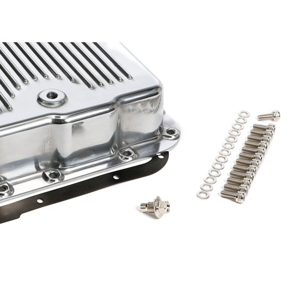 TRANS-DAPT PERFORMANCE PRODUCTS 700R4, 4L60E, 4L65E ALUMINUM TRANSMISSION PAN -STOCK DEPTH