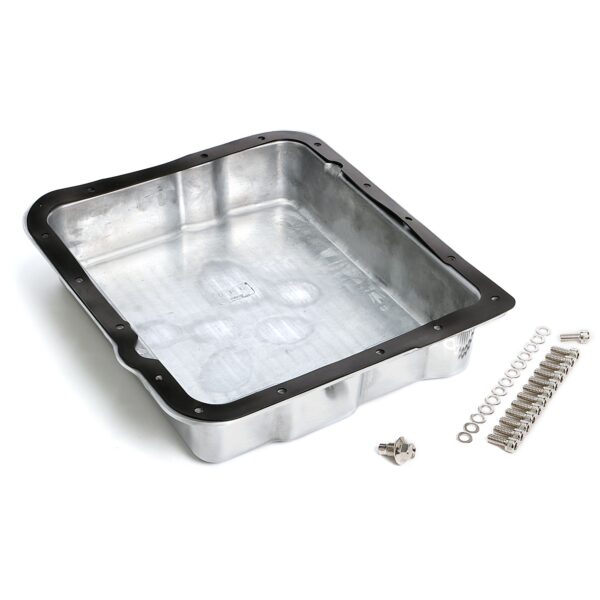 TRANS-DAPT PERFORMANCE PRODUCTS 700R4, 4L60E, 4L65E ALUMINUM TRANSMISSION PAN -STOCK DEPTH